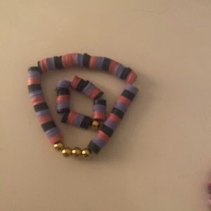 Clay bead bracelet with a matching ring